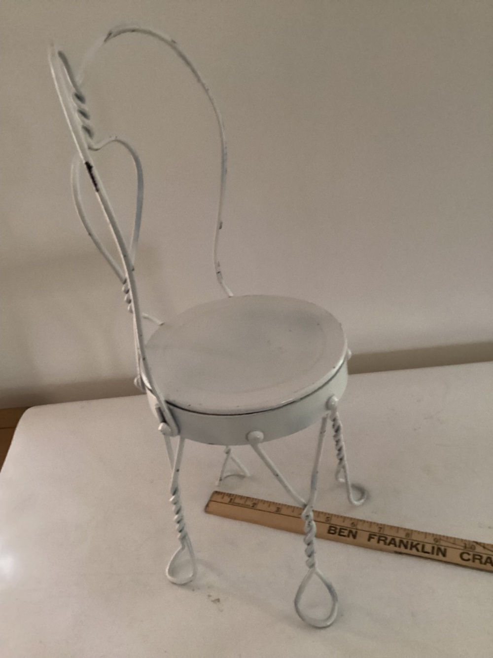18 inch White Vintage Ice Cream Parlor Bistro Chair - Picture 3 of 5